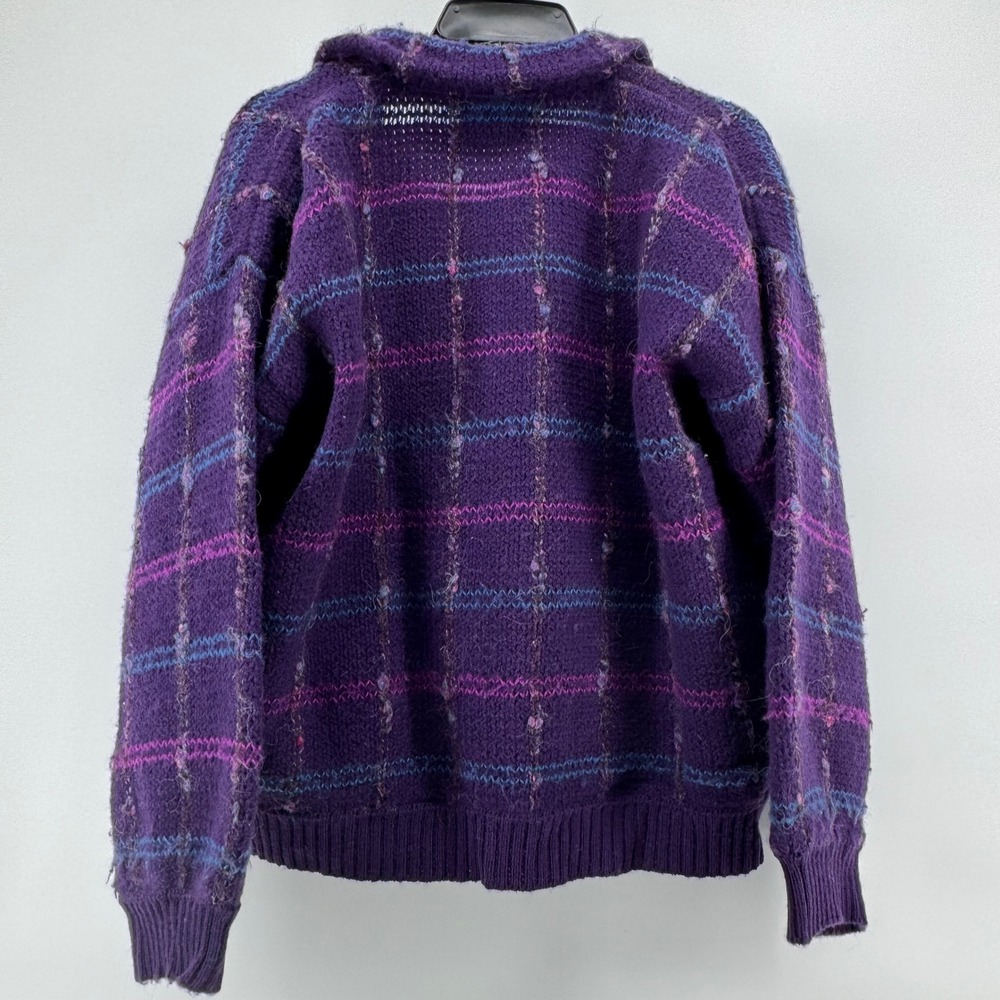VTG Country Sophisticates Pendleton Plaid Wool Blend‎ Grandma Retro Cardigan - Picture 7 of 13